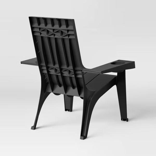 Black geometric chair on a white background