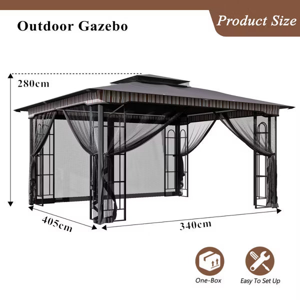 xBeStill Gather™ 10x12 Patio Gazebo Tent with UV Protection for Effortless Outdoor Living