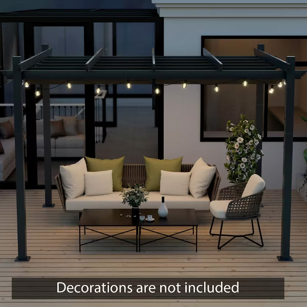 xBeStill Haven™ 10x12 Outdoor Pergola with Retractable Canopy for Serene Backyard Living
