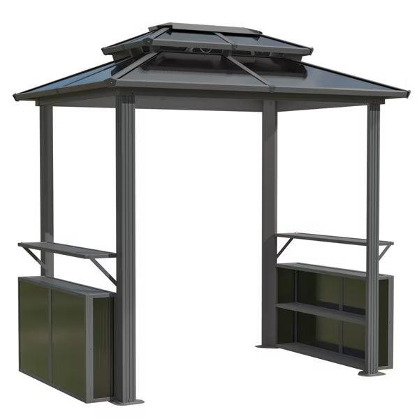 xBeStill Retreat™ Hardtop Grill Gazebo with Storage Cabinet & Hanging Hooks