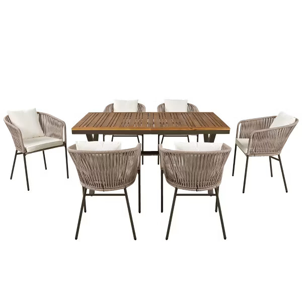 xBeStill Gather™ Outdoor Dining Set with Natural Wood Tabletop for Meaningful Moments
