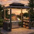 xBeStill Retreat™ Hardtop Grill Gazebo with Storage Cabinet & Hanging Hooks