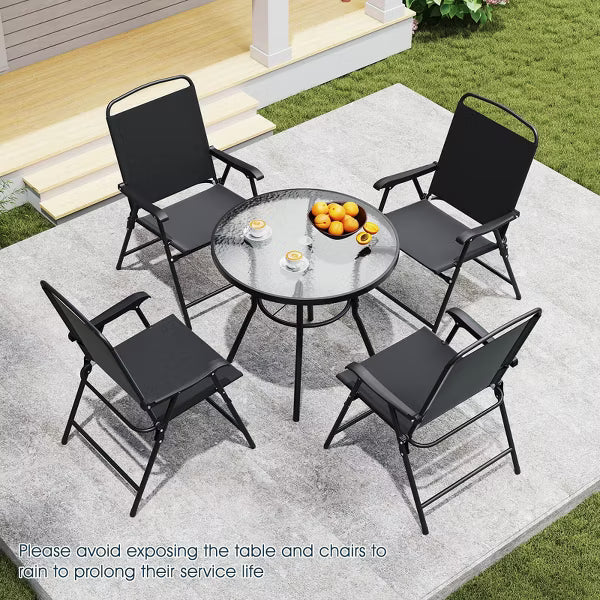 xBeStill Gather™ Outdoor Dining Set with Umbrella – 6-Piece Patio Table & Chairs Set