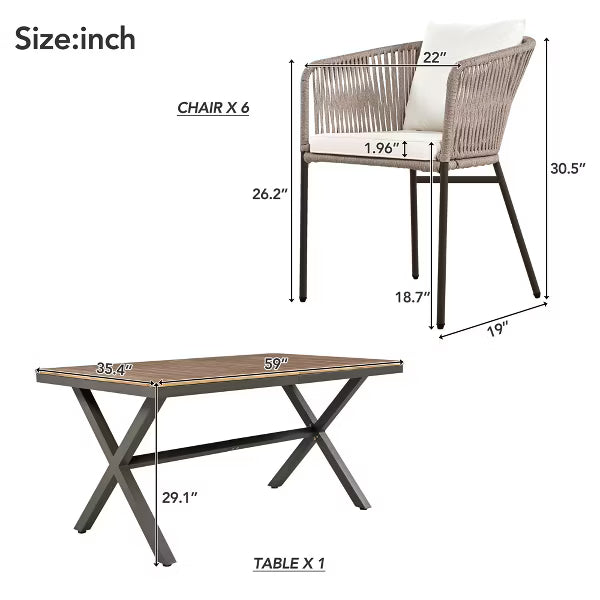 xBeStill Gather™ Outdoor Dining Set with Natural Wood Tabletop for Meaningful Moments