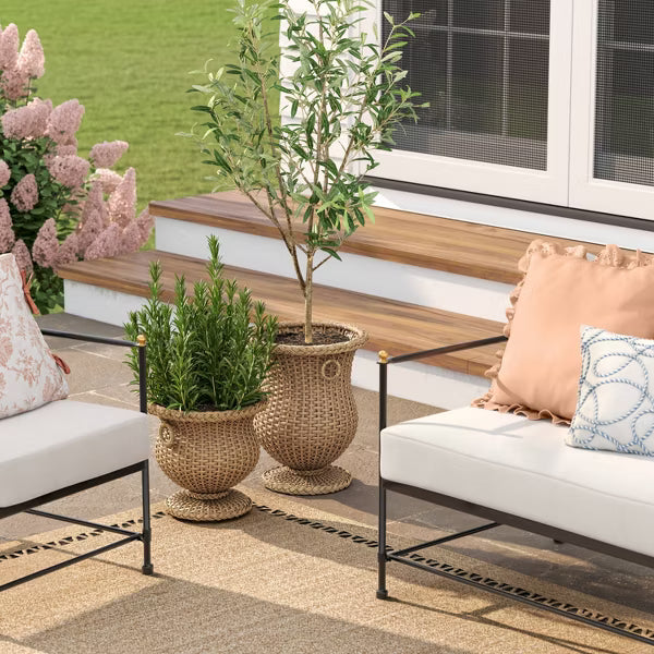 xBeStill Bloom™ Woven Outdoor Planter – 13” x 21” Serenity Garden Accent