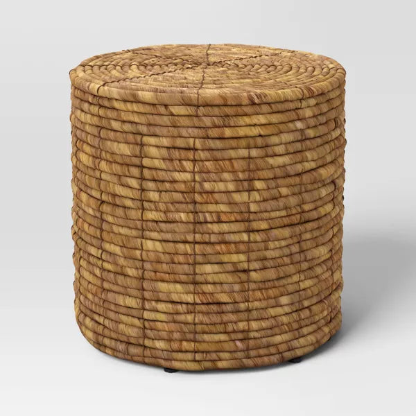 xBeStill Nest™ Natural Woven Ottoman with Hidden Storage for Peaceful Homes